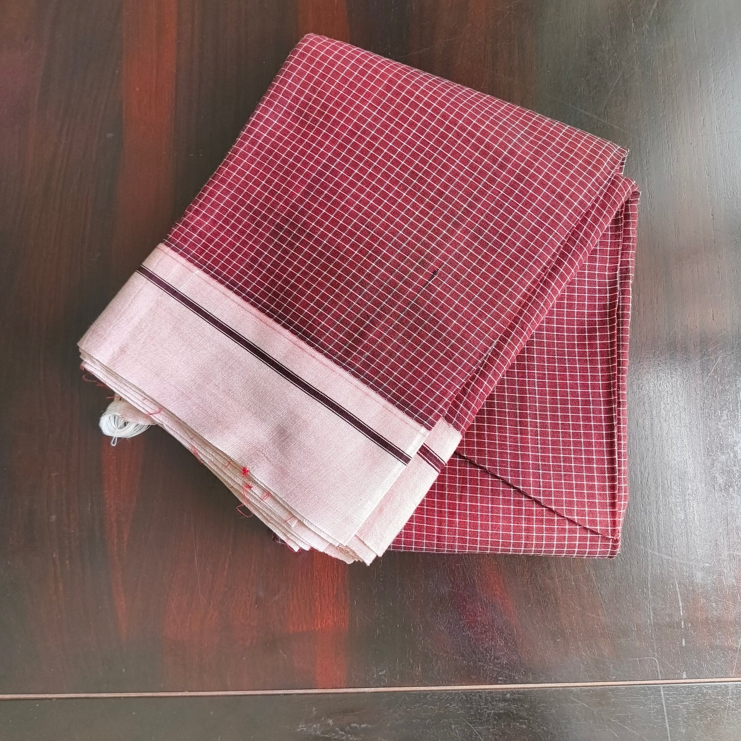 Maroonish-Red Patteda Anchu Saree