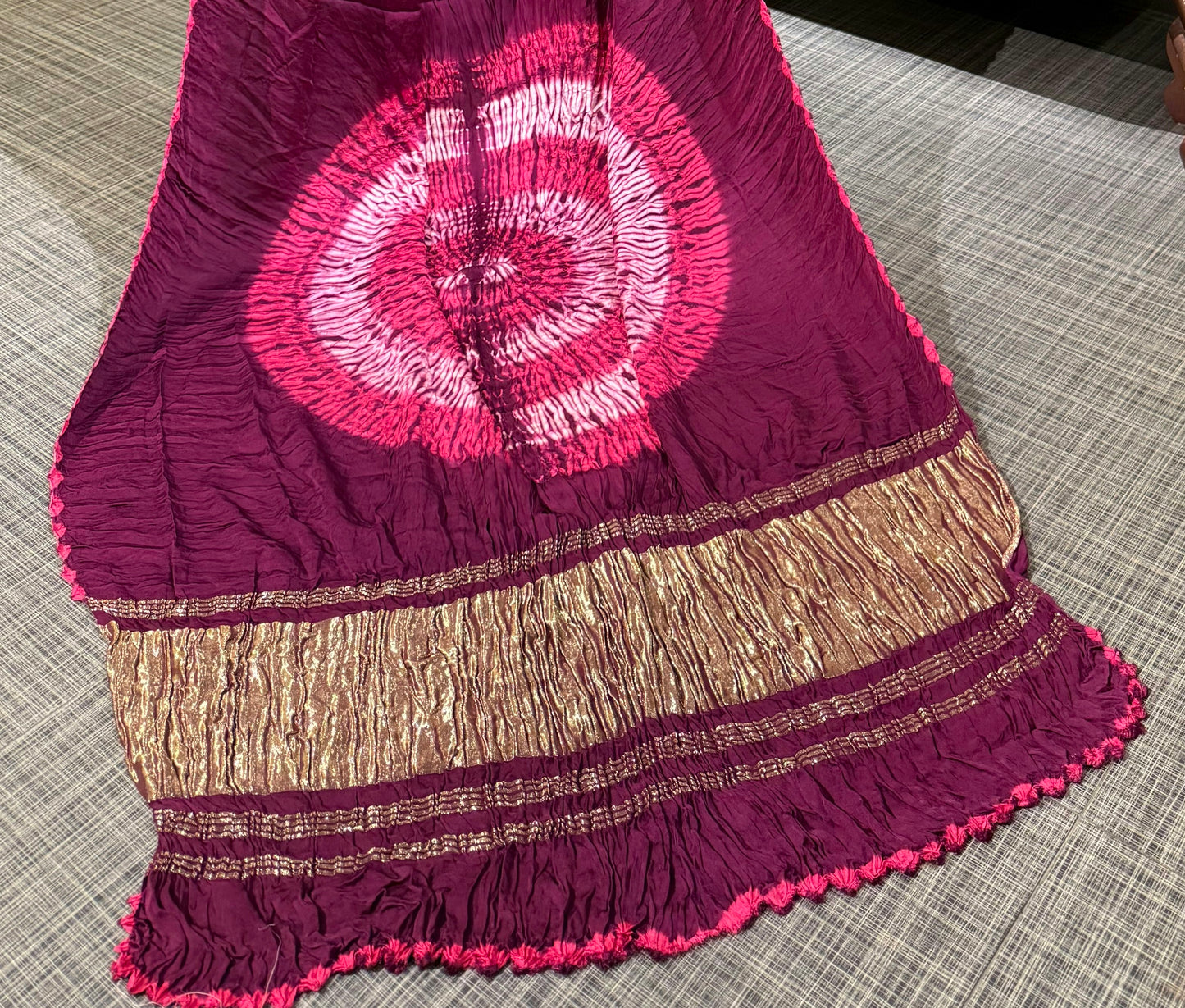 Magenta Shibori Modal Silk Saree with Blouse