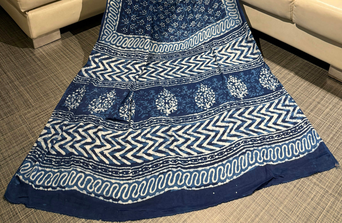 Indigo Modal Silk Saree with Blouse