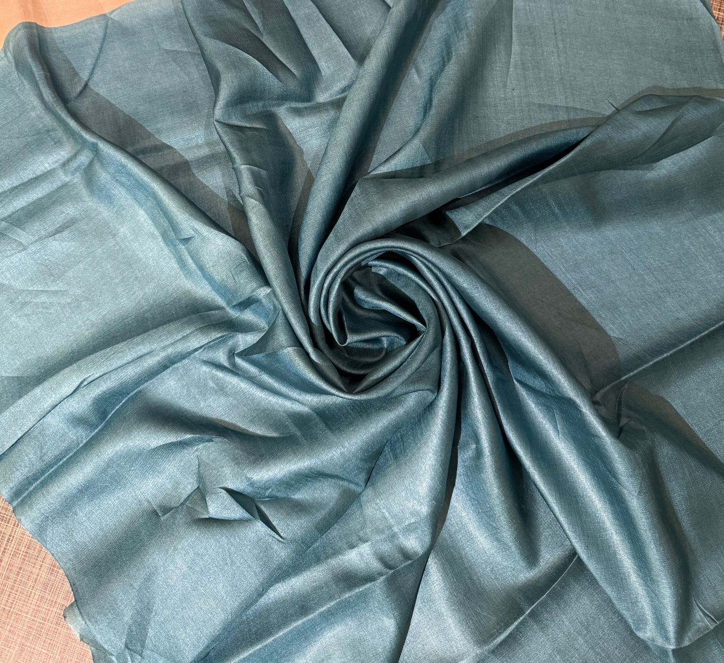 Hand-Painted Pearl-White Katan Murshidabad Silk Saree with Blouse