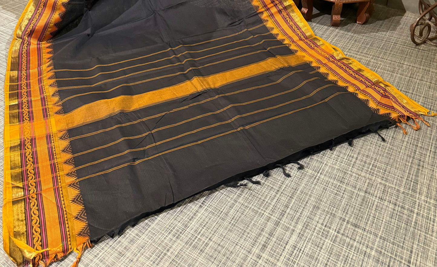 Charcoal Black South Cotton Saree