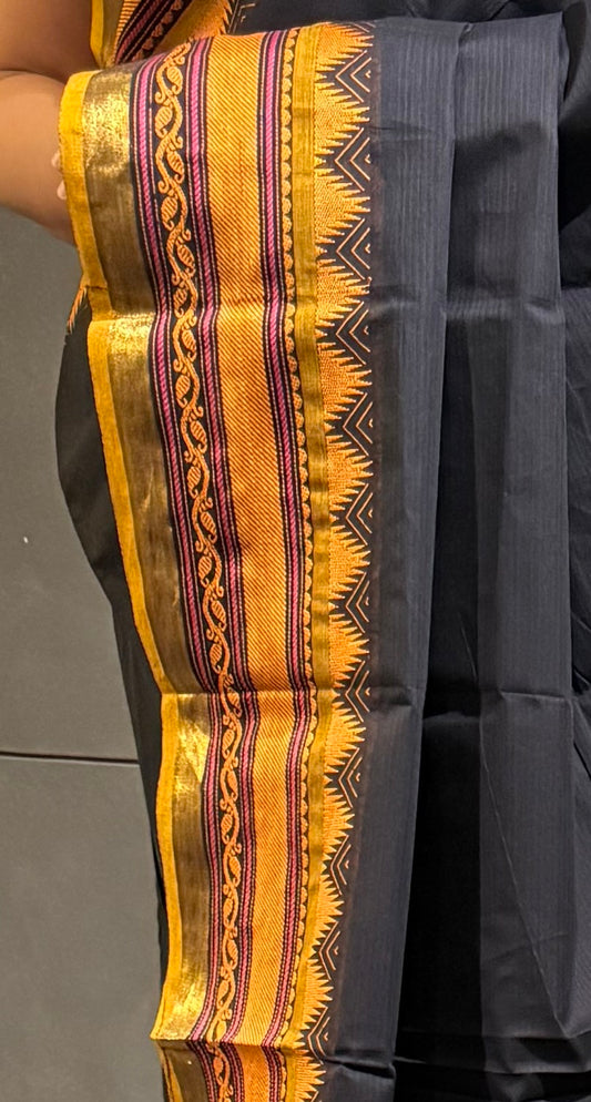 Charcoal Black South Cotton Saree