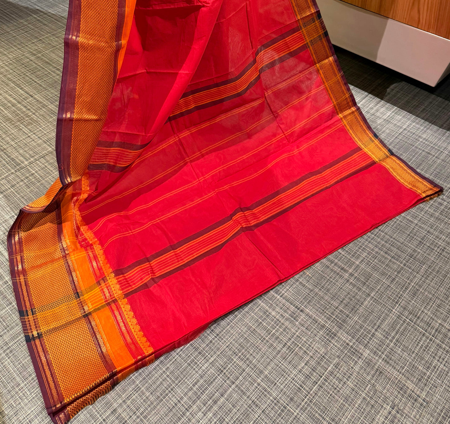 Bright Red South Cotton Saree