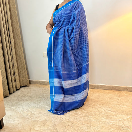 Sky Blue Patteda Anchu Saree