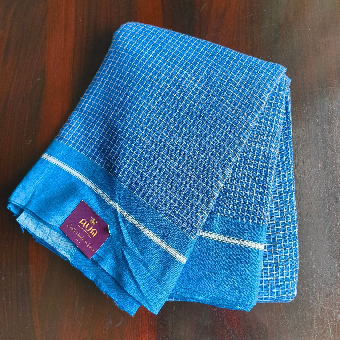 Sky Blue Patteda Anchu Saree