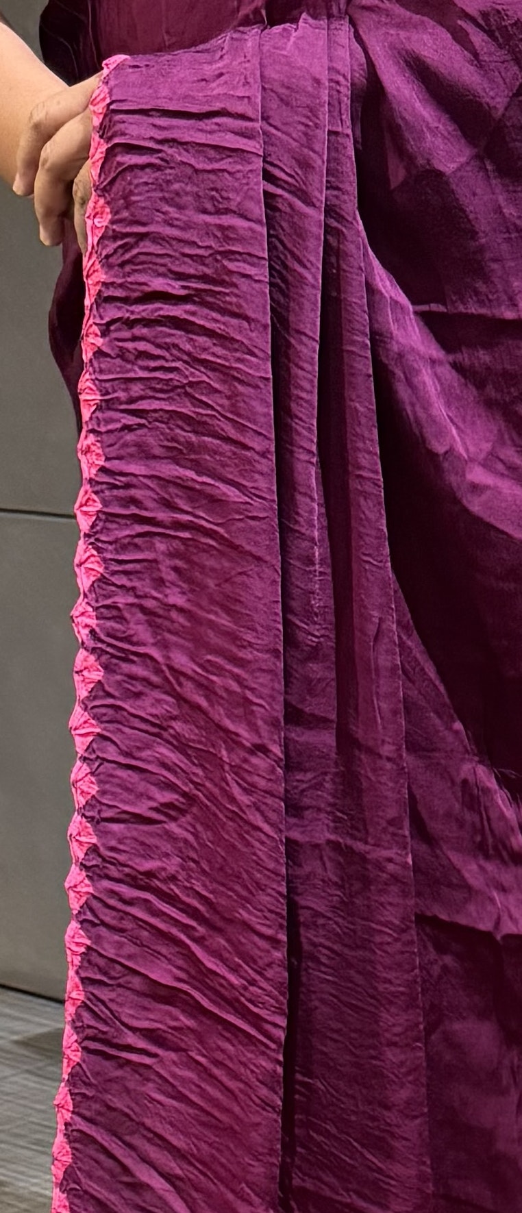 Magenta Shibori Modal Silk Saree with Blouse