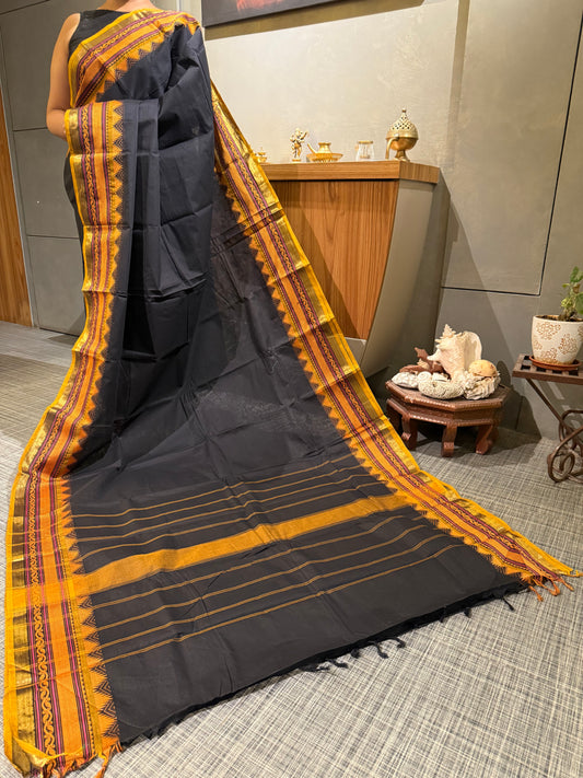 Charcoal Black South Cotton Saree