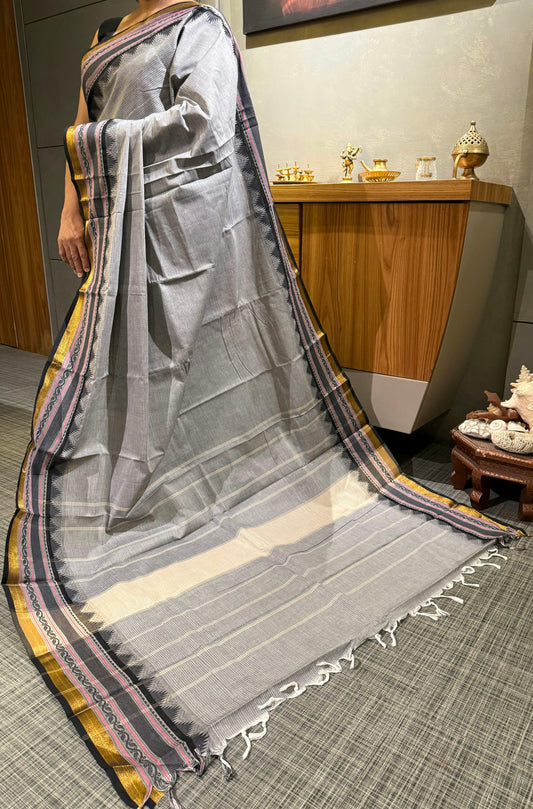 Cloud Grey South Cotton Saree