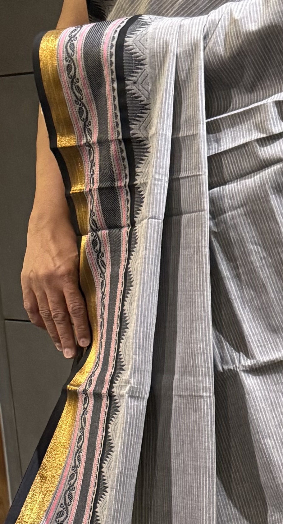 Cloud Grey South Cotton Saree