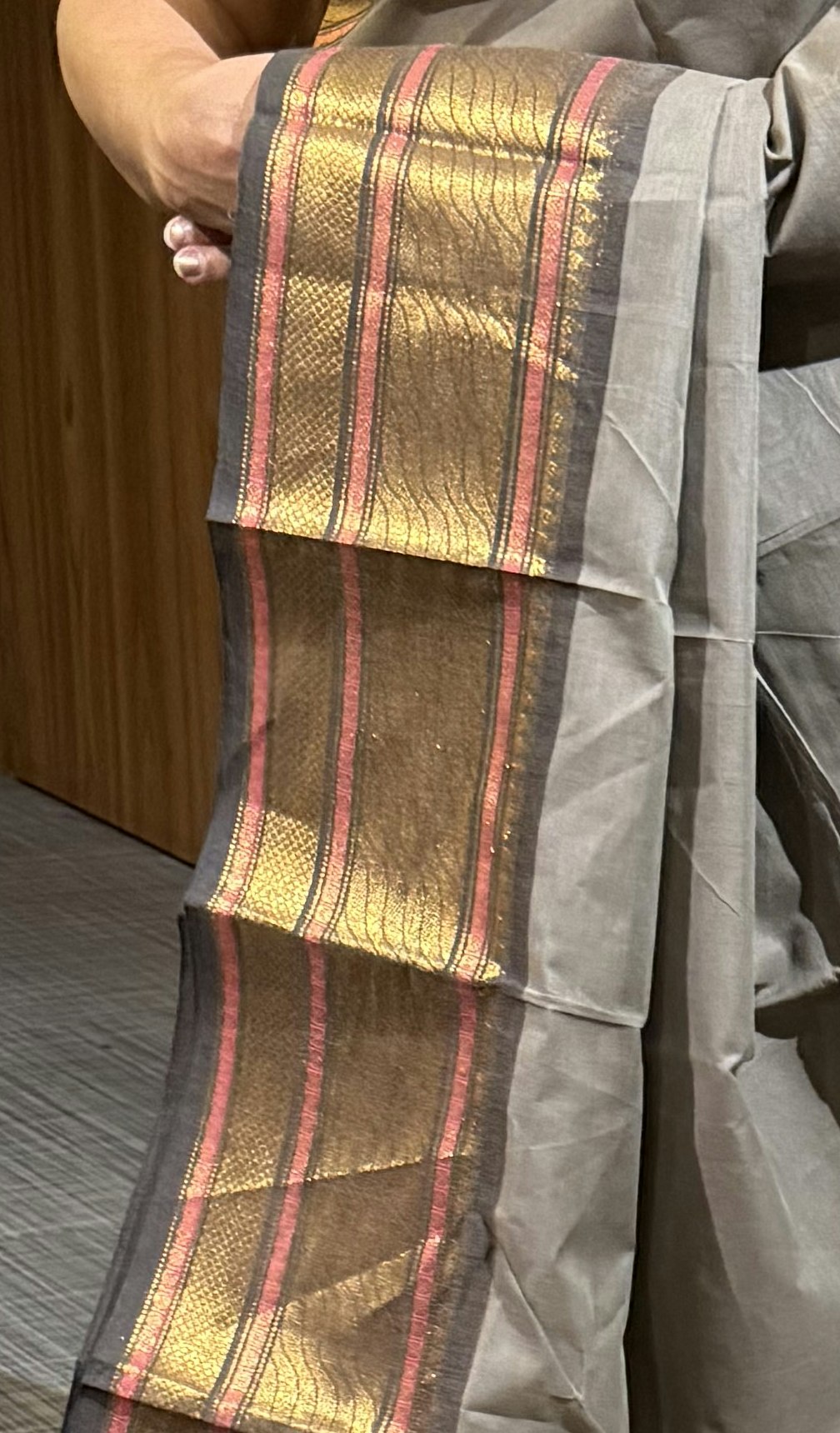 Pearly Grey South Cotton Saree